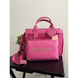 Juicy Couture Heart Juicy Pink Beachin Large Tote with Matching Pouch